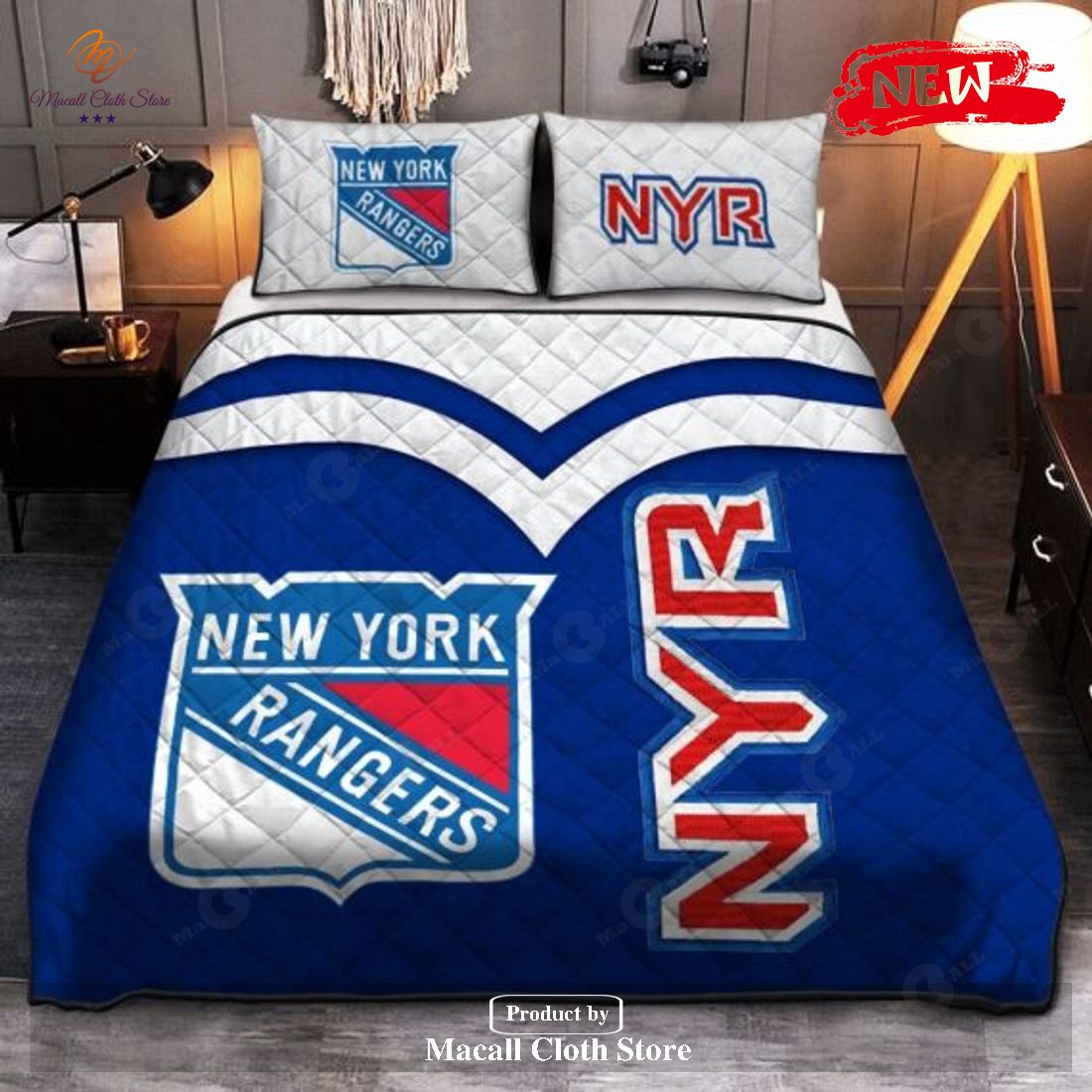 New York Rangers Quilt Bedding Set 060 New York Rangers Quilt Bedding Set 060