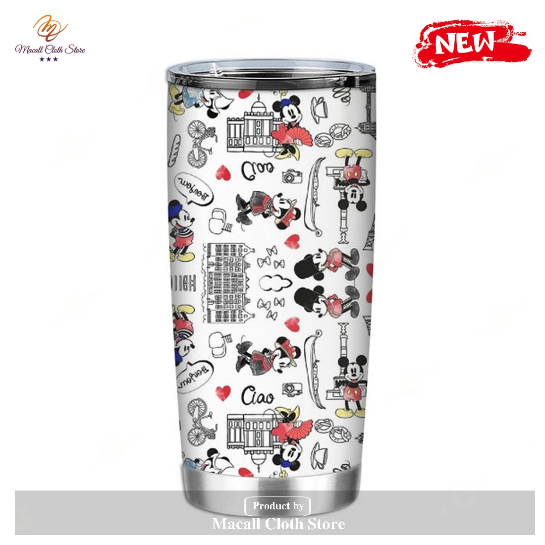 Disney Skinny Tumbler, Disney Pattern Custom Tumbler, Disney Tumbler, Gift  for Disney Lover, Personalized Kids Tumbler, Disney Gifts 