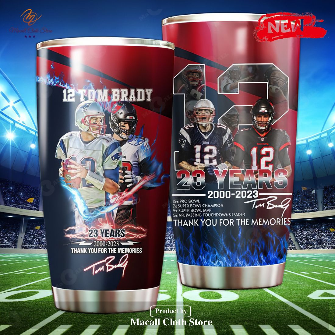 NFL 12 Tom Brady 23 Years Thank You For The Memories Signatures Tumbler Cup NFL 12 Tom Brady 23 Years Thank You For The Memories Signatures Tumbler Cup