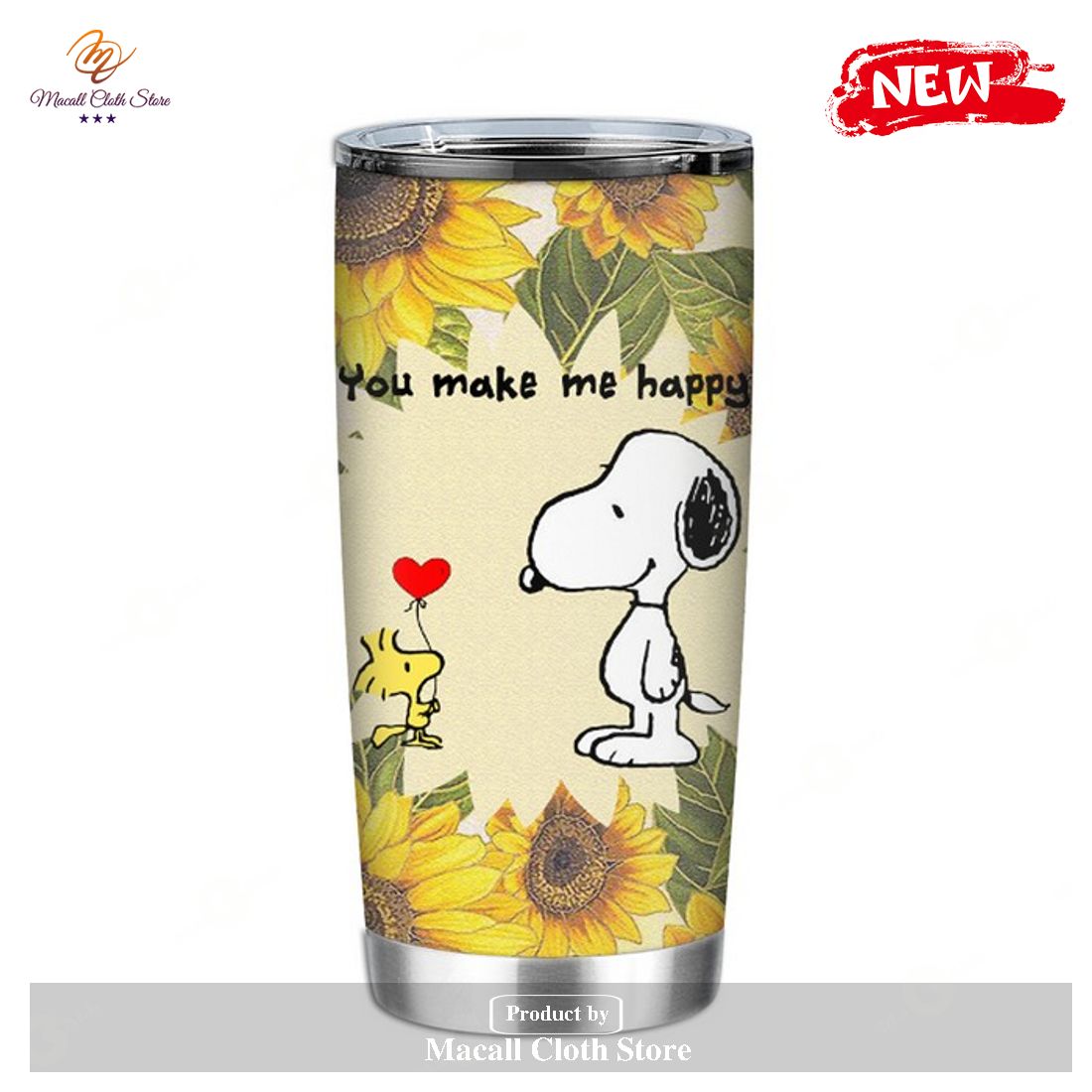 Snoopy And Woodstock – You Are My Sunshine Yellow Design Snoopy Tumbler