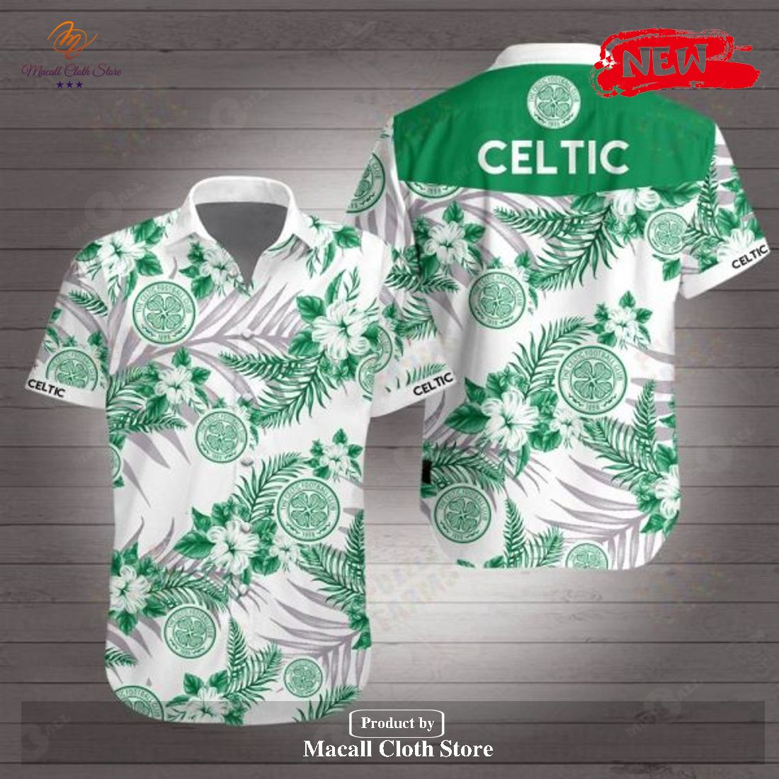 Celtic Green Design Tropical Summer Hawaiian Shirt and Short Celtic Green Design Tropical Summer Hawaiian Shirt and Short