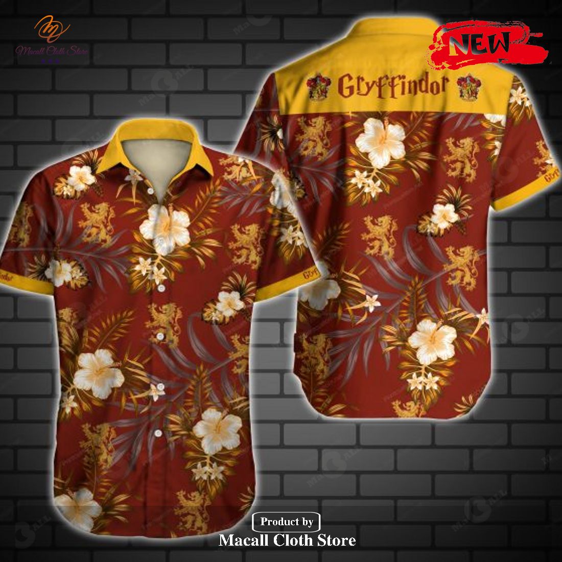 Gryffindor Red Design Tropical Summer Hawaiian Shirt and Short Gryffindor Red Design Tropical Summer Hawaiian Shirt and Short