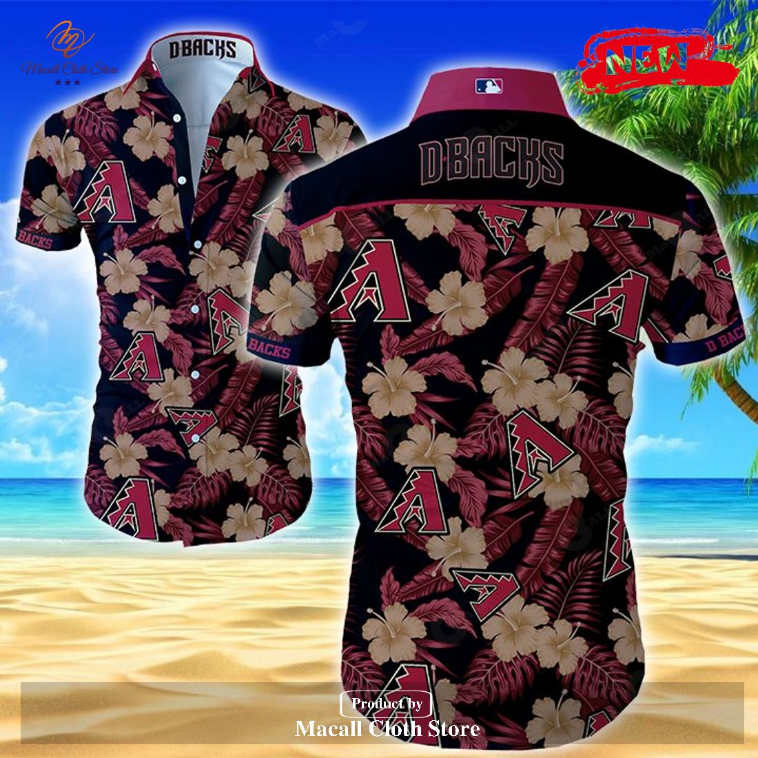 MLB Arizona Diamondbacks Tropical Summer Hawaiian Shirt and Short MLB Arizona Diamondbacks Tropical Summer Hawaiian Shirt and Short