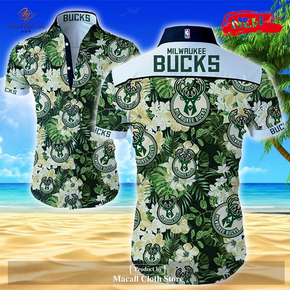 Nba Milwaukee Bucks Tropical Summer Hawaiian Shirt and Short Nba Milwaukee Bucks Tropical Summer Hawaiian Shirt and Short