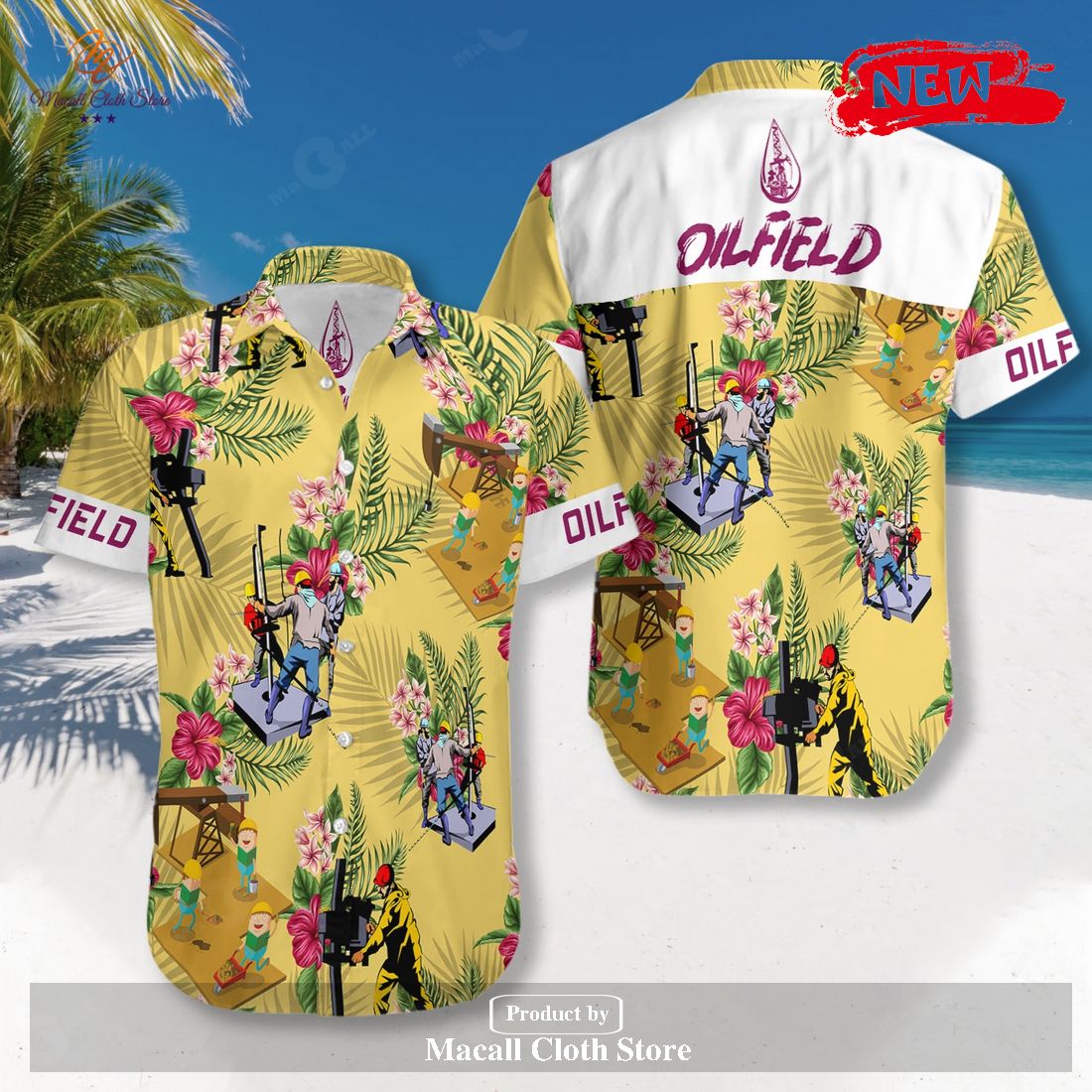 Oilfield Man Tropical Summer Hawaiian Shirt and Short