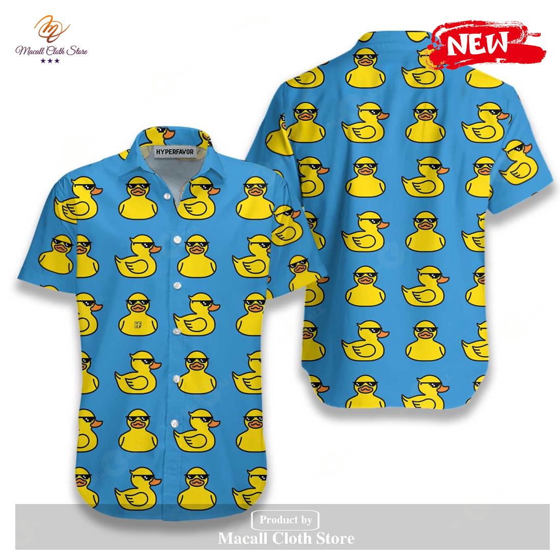 Rubber Yellow Duck Tropical Summer Hawaiian Shirt and Short Rubber Yellow Duck Tropical Summer Hawaiian Shirt and Short