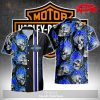 Skull On Fire HDM Logo Pattern For Summer Hawaiian Shirt and Short
