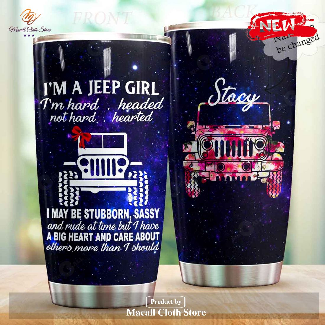 Customized Jeep Girl Gift For Lover Travel Tumbler