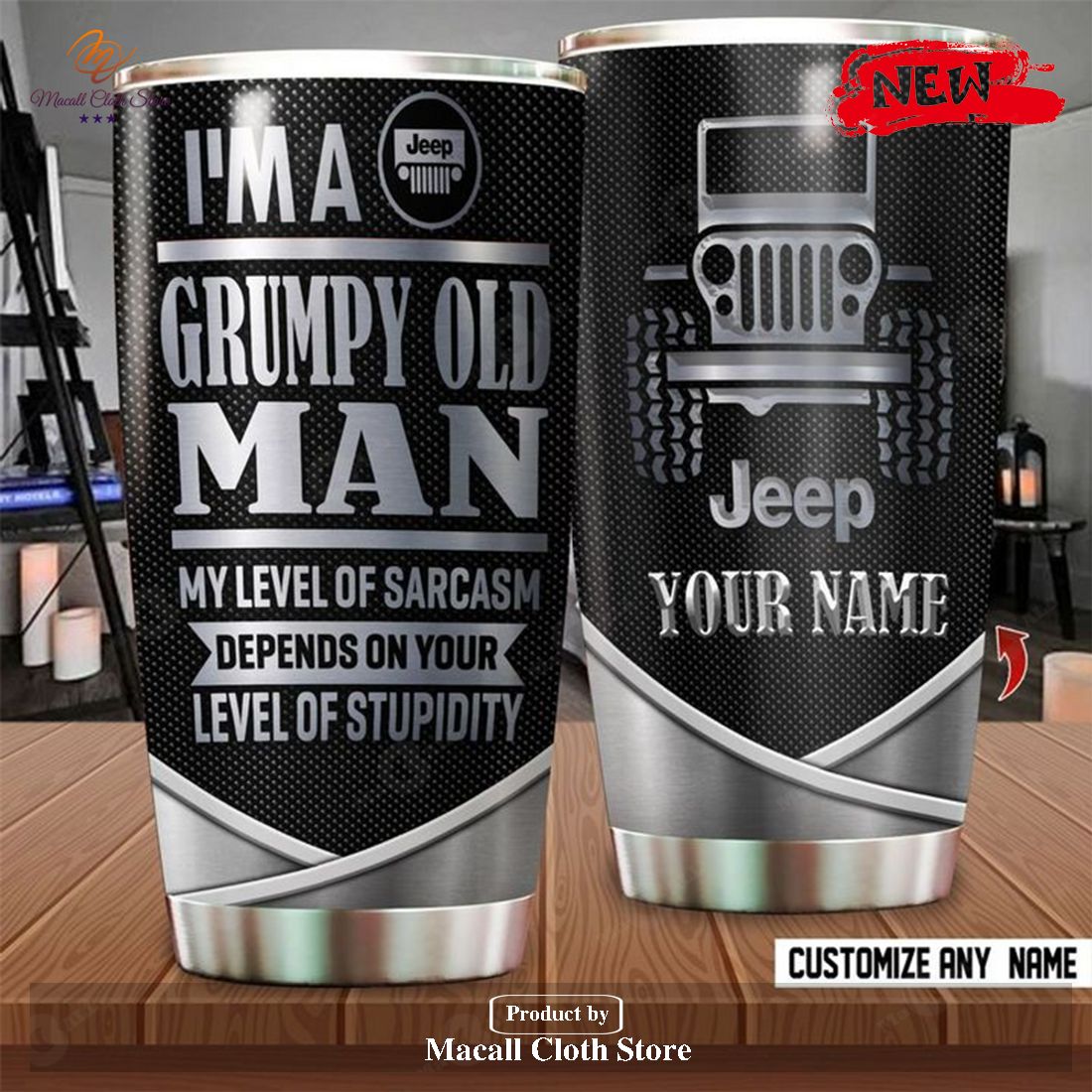 Customized Jeep Grumpy Old Man Gift For Lover Day Travel Tumbler Custom Your Name