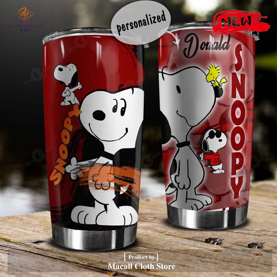 Snoopy Tumbler - Stainless Steel Tumblers 20oz, 30oz - DUNKIN