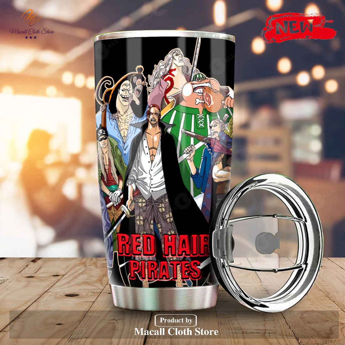 Red Hair Pirates Tumbler Cup Custom One Piece Anime