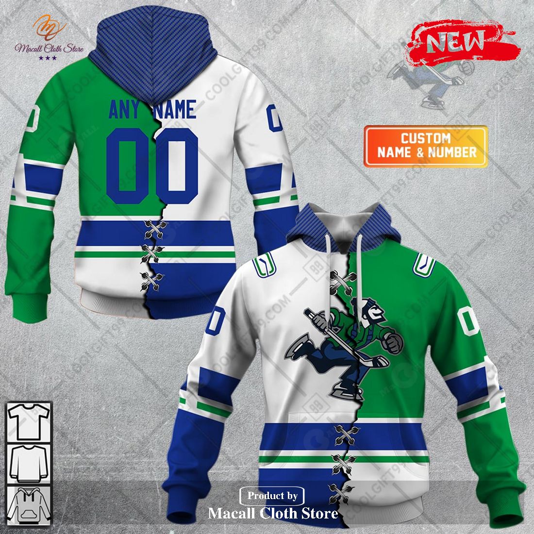 Personalized AHL Abbotsford Canucks Mix Jersey Design Hoodie Sweatshirt 3D