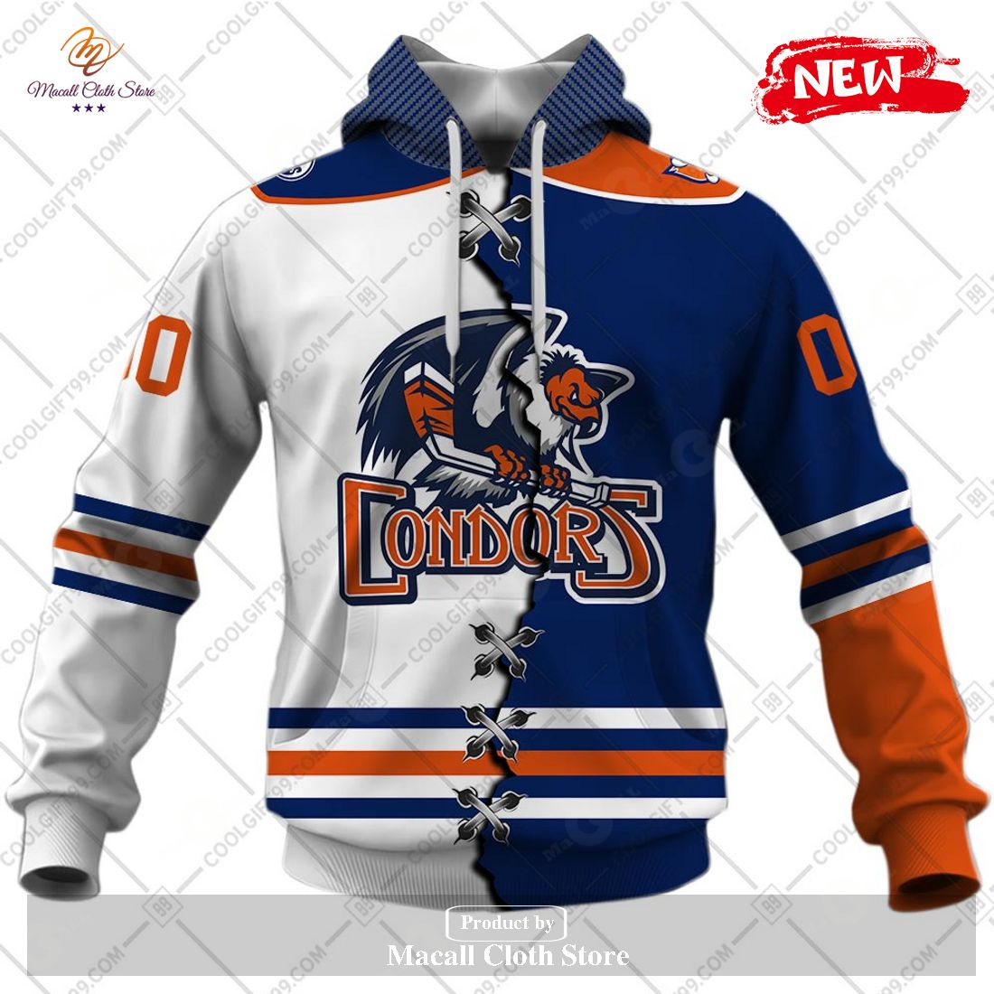 Personalized AHL Bakersfield Condors Mix Jersey Design Hoodie Sweatshirt 3D