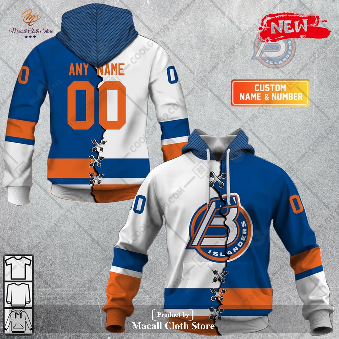 Personalized AHL Bridgeport Islanders Mix Jersey Design Hoodie Sweatshirt 3D