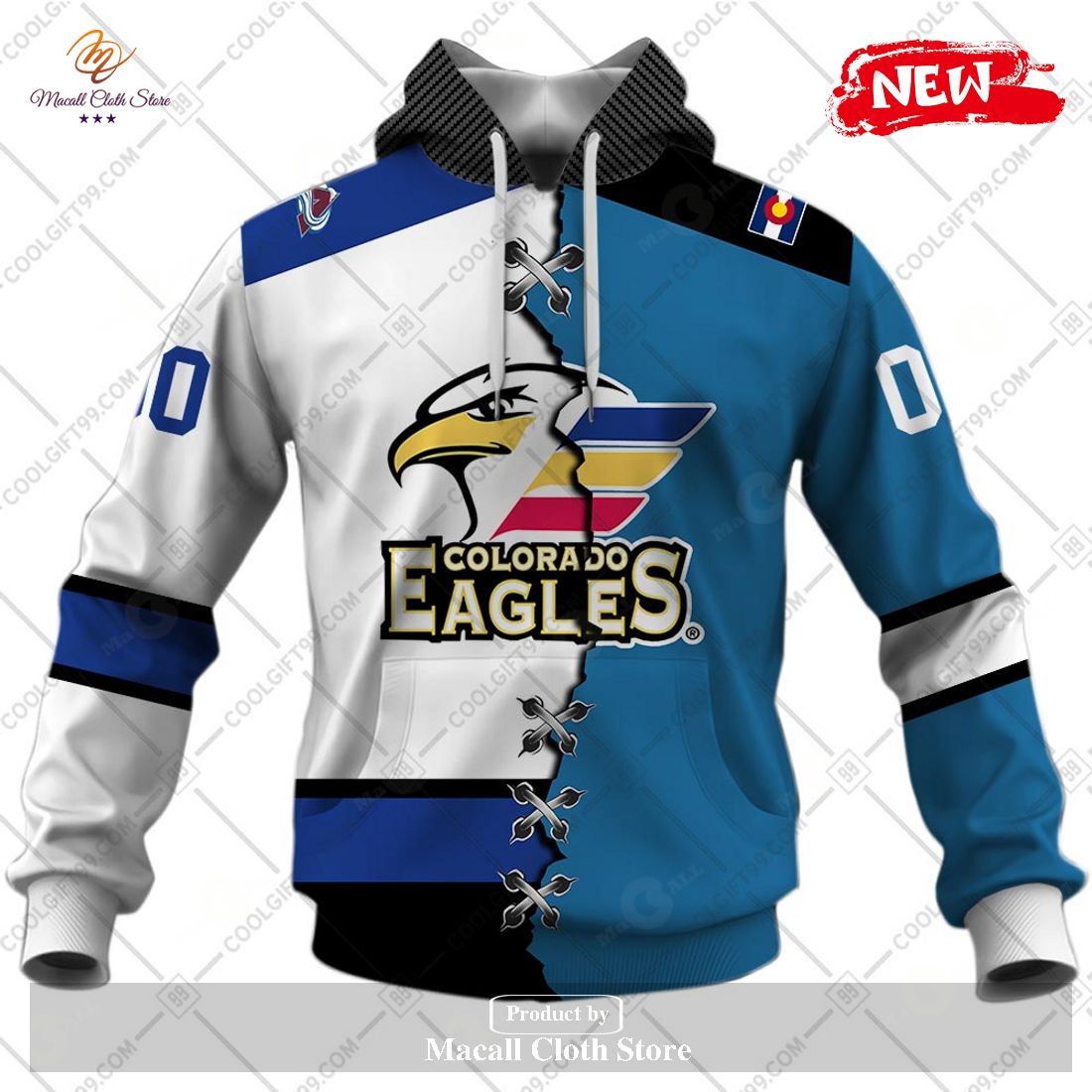 Personalized AHL Colorado Eagles Mix Jersey Design Hoodie Sweatshirt 3D