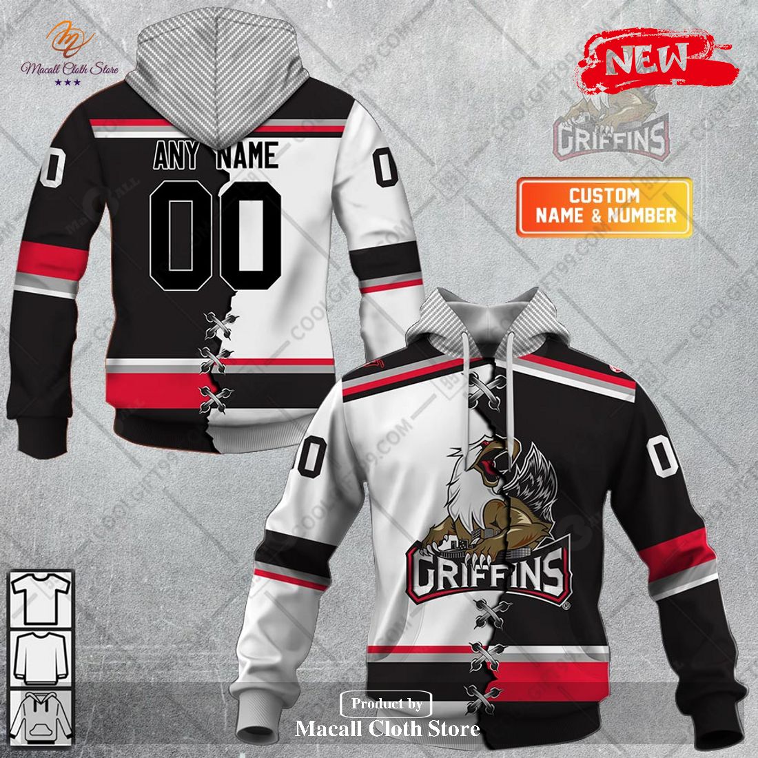 Personalized AHL Grand Rapids Griffins Mix Jersey Design Hoodie Sweatshirt 3D