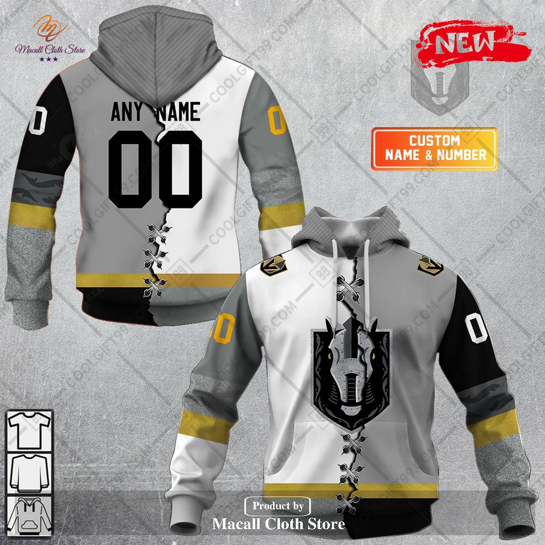 Personalized AHL Henderson Silver Knights Mix Jersey Design Hoodie Sweatshirt 3D