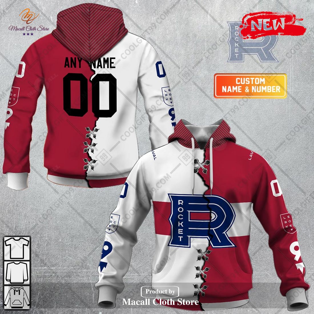 Personalized AHL Laval Rocket Mix Jersey Design Hoodie Sweatshirt 3D
