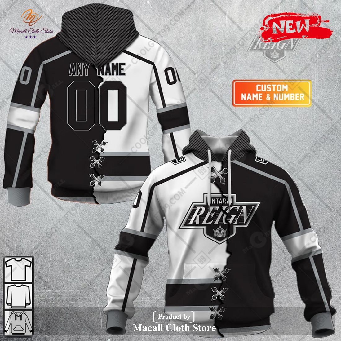 Personalized AHL Ontario Reign Mix Jersey Design Hoodie Sweatshirt 3D