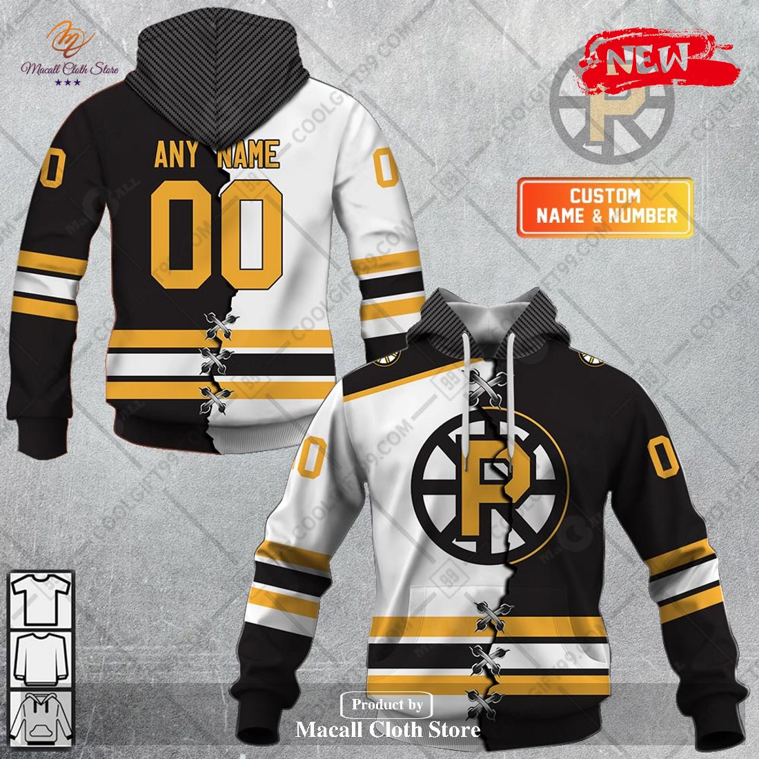 Personalized AHL Providence Bruins Mix Jersey Design Hoodie Sweatshirt 3D