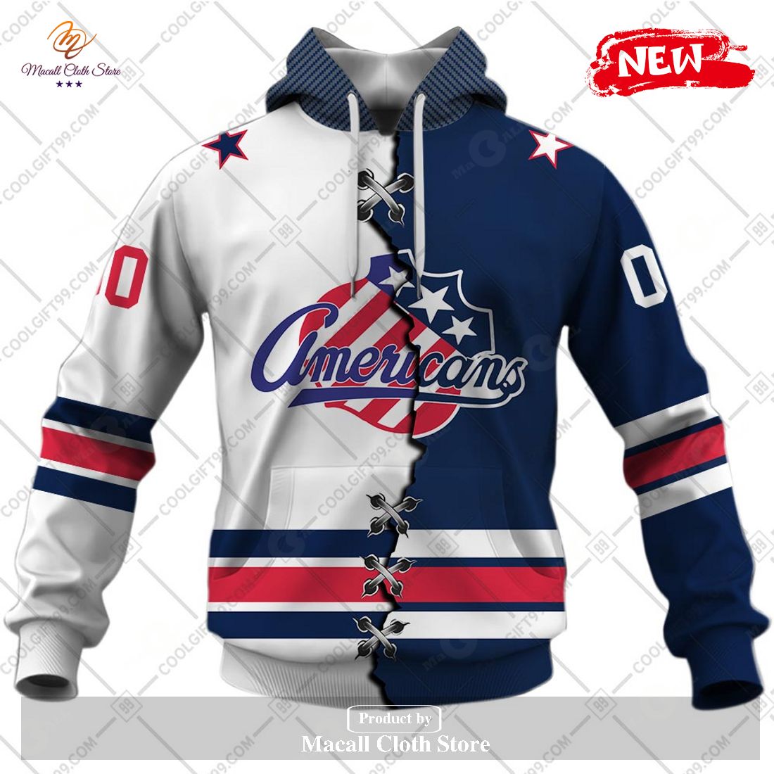 Personalized AHL Rochester Americans Mix Jersey Design Hoodie Sweatshirt 3D