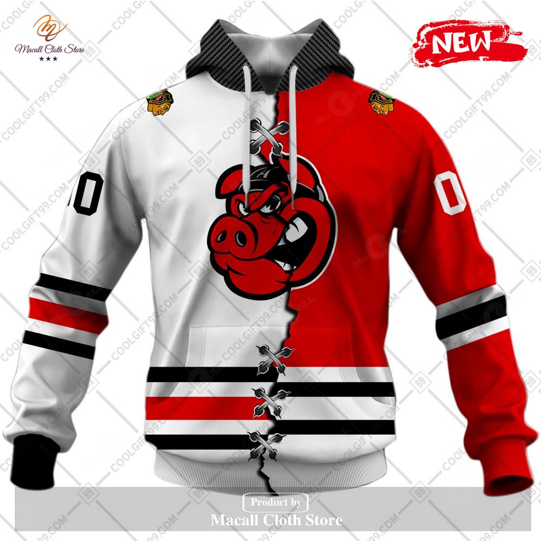 Personalized AHL Rockford IceHogs Mix Jersey Design Hoodie Sweatshirt 3D