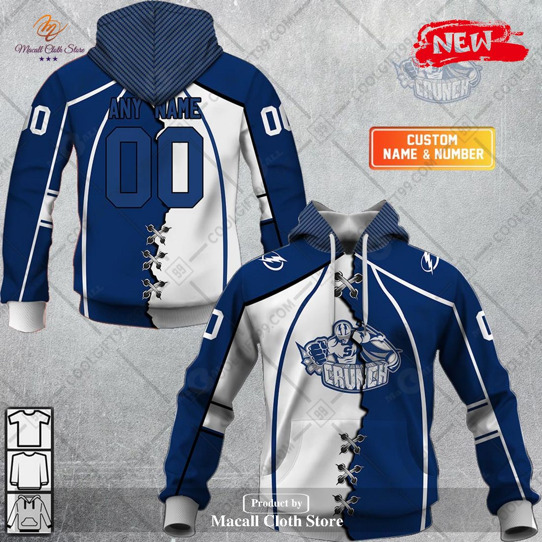 Personalized AHL Syracuse Crunch Mix Jersey Design Hoodie Sweatshirt 3D