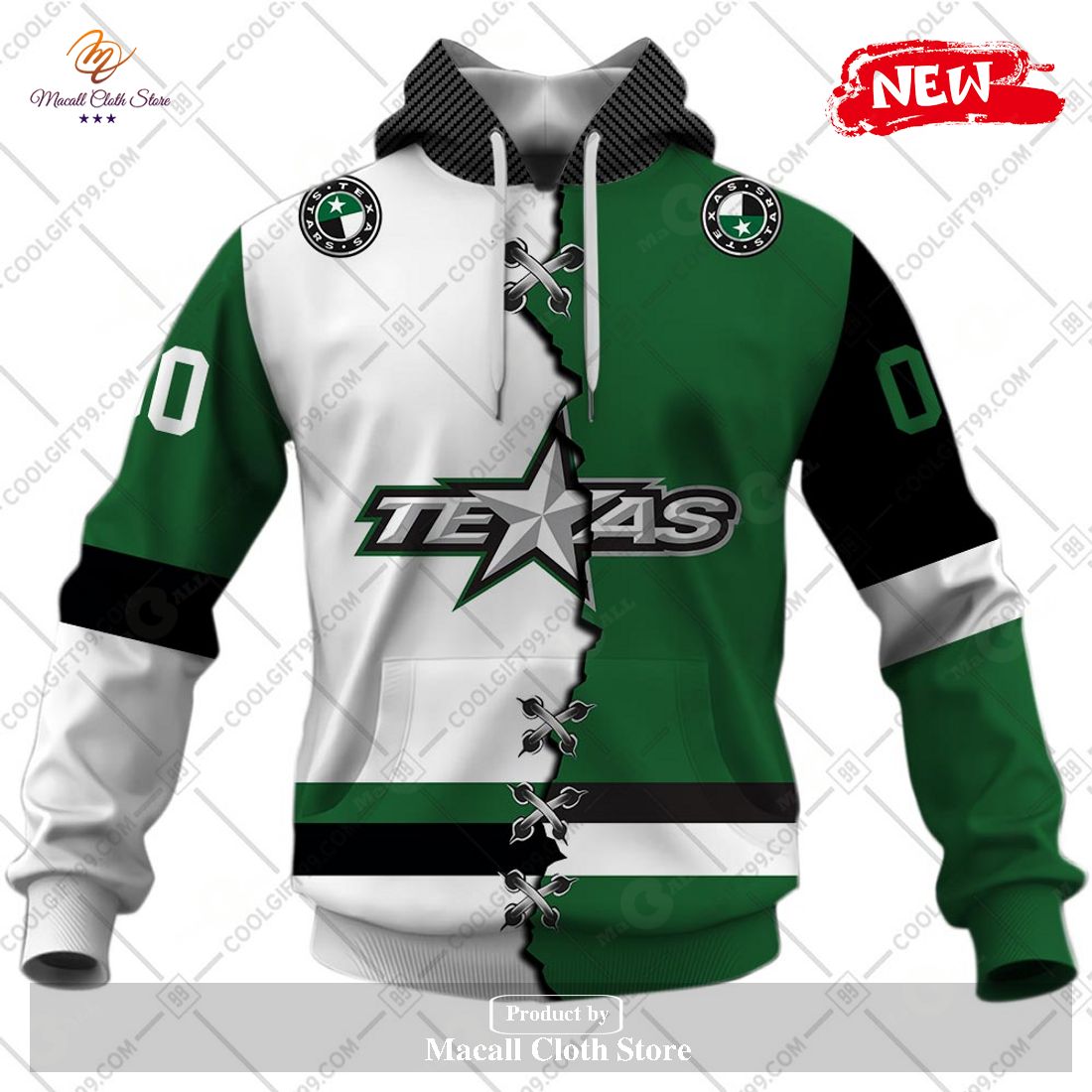 Personalized AHL Texas Stars Mix Jersey Design Hoodie Sweatshirt 3D