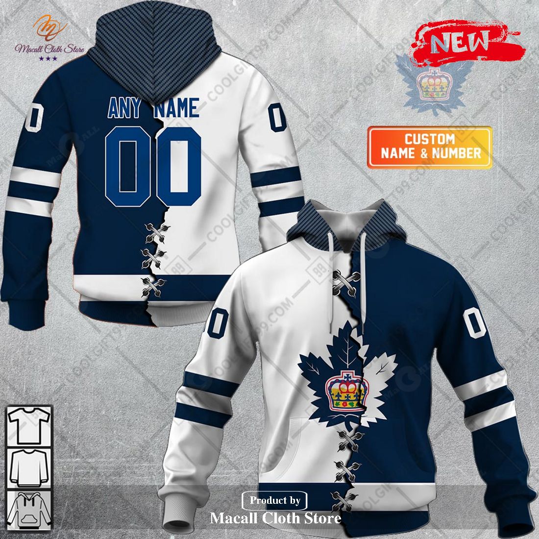 Personalized AHL Toronto Marlies Mix Jersey Design Hoodie Sweatshirt 3D