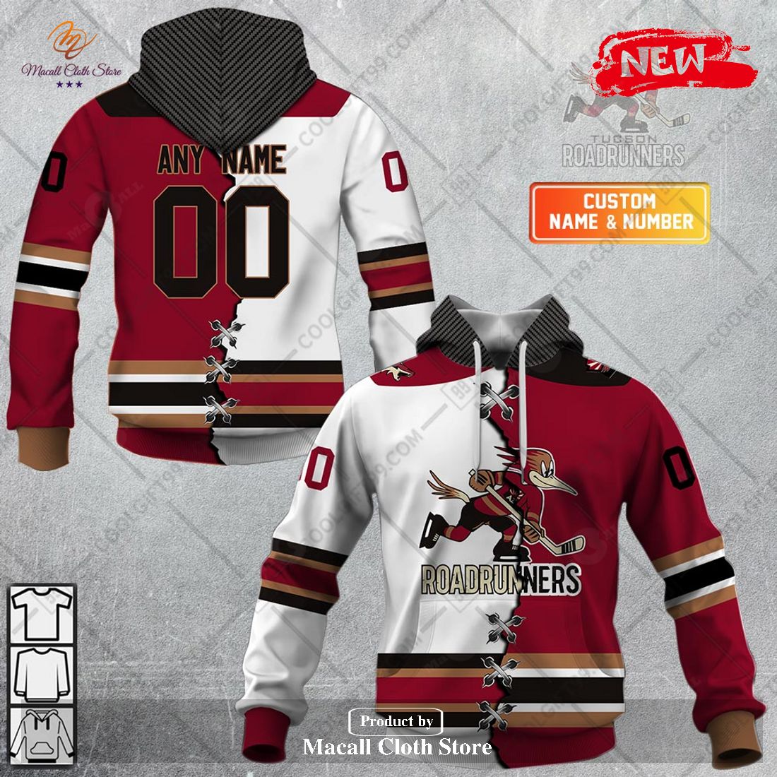 Personalized AHL Tucson Roadrunners Mix Jersey Design Hoodie Sweatshirt 3D