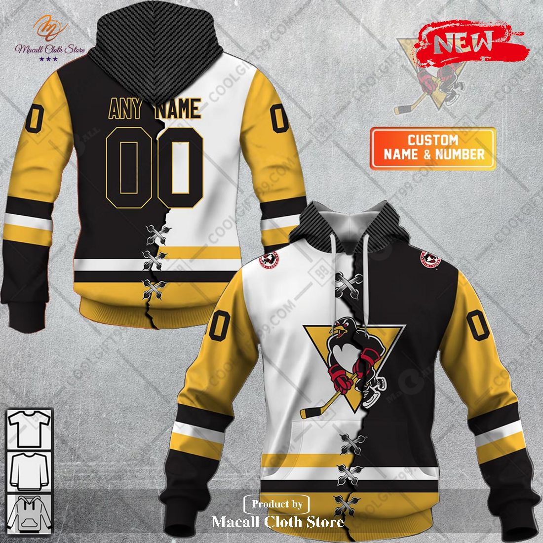 Personalized AHL Wilkes Barre Scranton Mix Jersey Design Hoodie Sweatshirt 3D