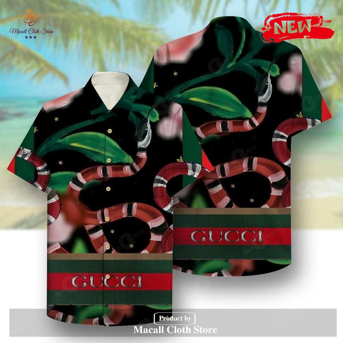 GC Snake Luxury Clothing Clothes Outfit Gucci For Men Women Hawaiian Shirt and Short