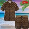 LV Blue Hawaii Shirt Shorts Set Luxury Beach Clothing Clothes Outfit For Men