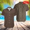 LV Brown Hawaii Shirt Shorts Set Luxury Beach Clothing Clothes Outfit For Men