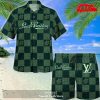 LV Gold LV Hawaii Shirt Shorts Set Luxury Beach Clothing Clothes Outfit For Men