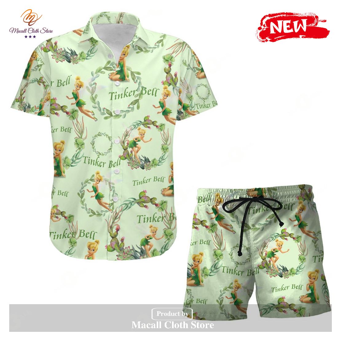 Tinker Bell Hawaiian Shirt and Short Set Disney Gifts Clothing Clothes For Men Women Tinker Bell Hawaiian Shirt and Short Set Disney Gifts Clothing Clothes For Men Women