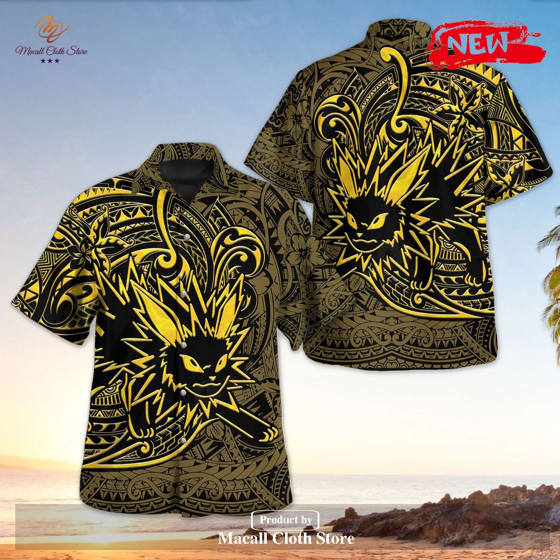 Jolteon Polynesian Premium Design Hawaiian Shirt and Short Jolteon Polynesian Premium Design Hawaiian Shirt and Short