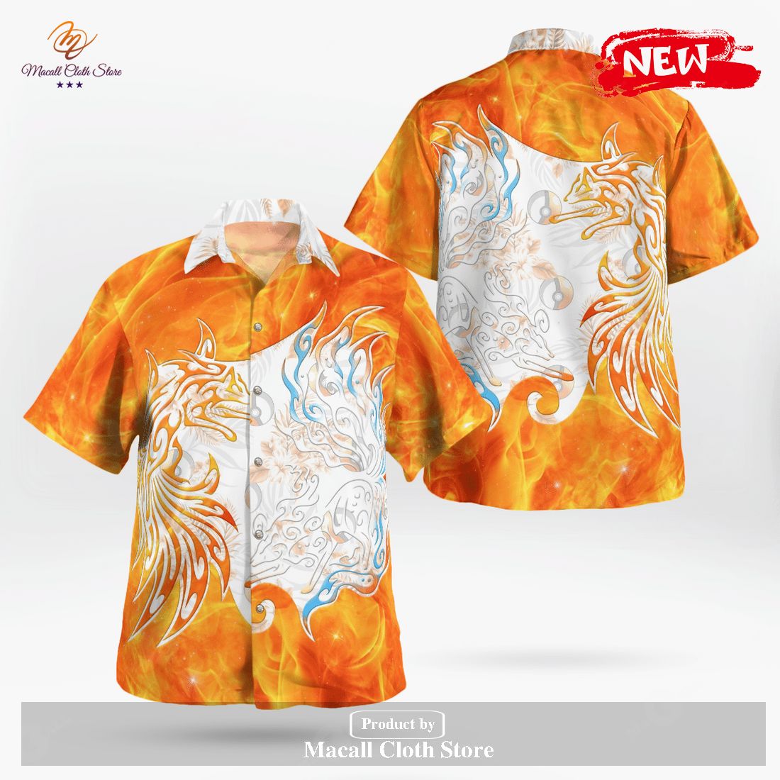 Regular And Alolan Ninetales Tribal Design Hawaiian Shirt and Short ...