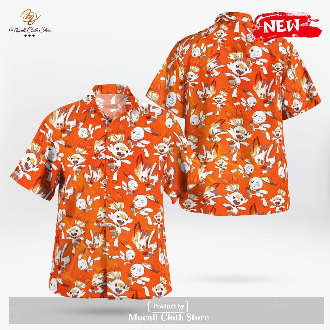 Scorbunny Pattern Summer Design Hawaiian Shirt and Short Scorbunny Pattern Summer Design Hawaiian Shirt and Short
