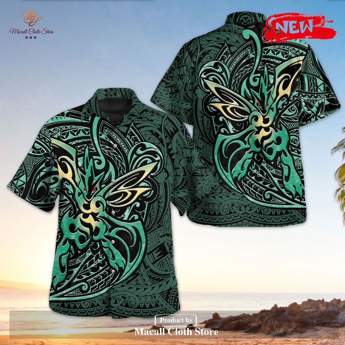 Scyther Polynesian Premium Design Hawaiian Shirt and Short - Macall ...