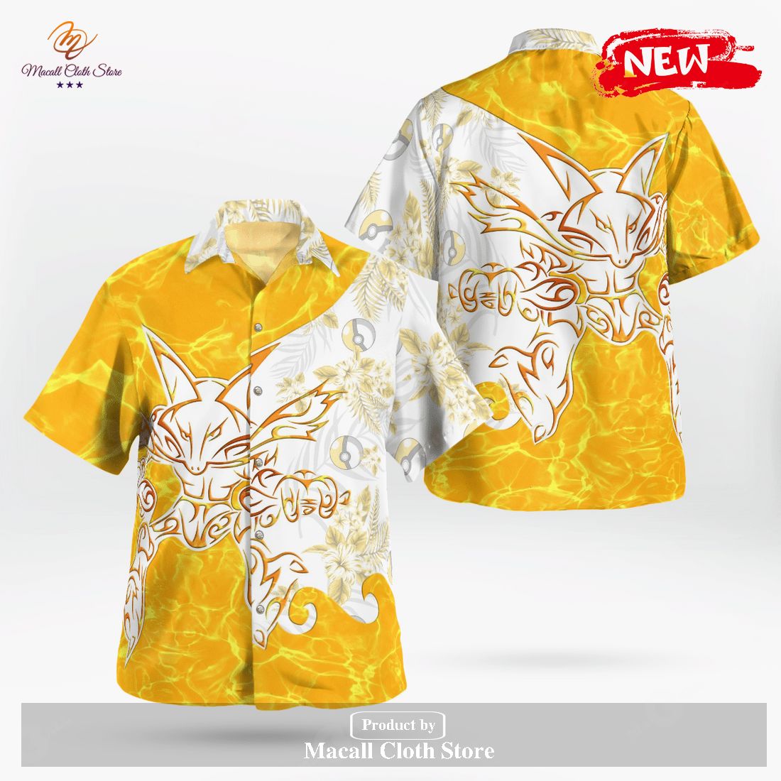 Tribal Alakazam Design Hawaiian Shirt and Short - Macall Cloth Store ...