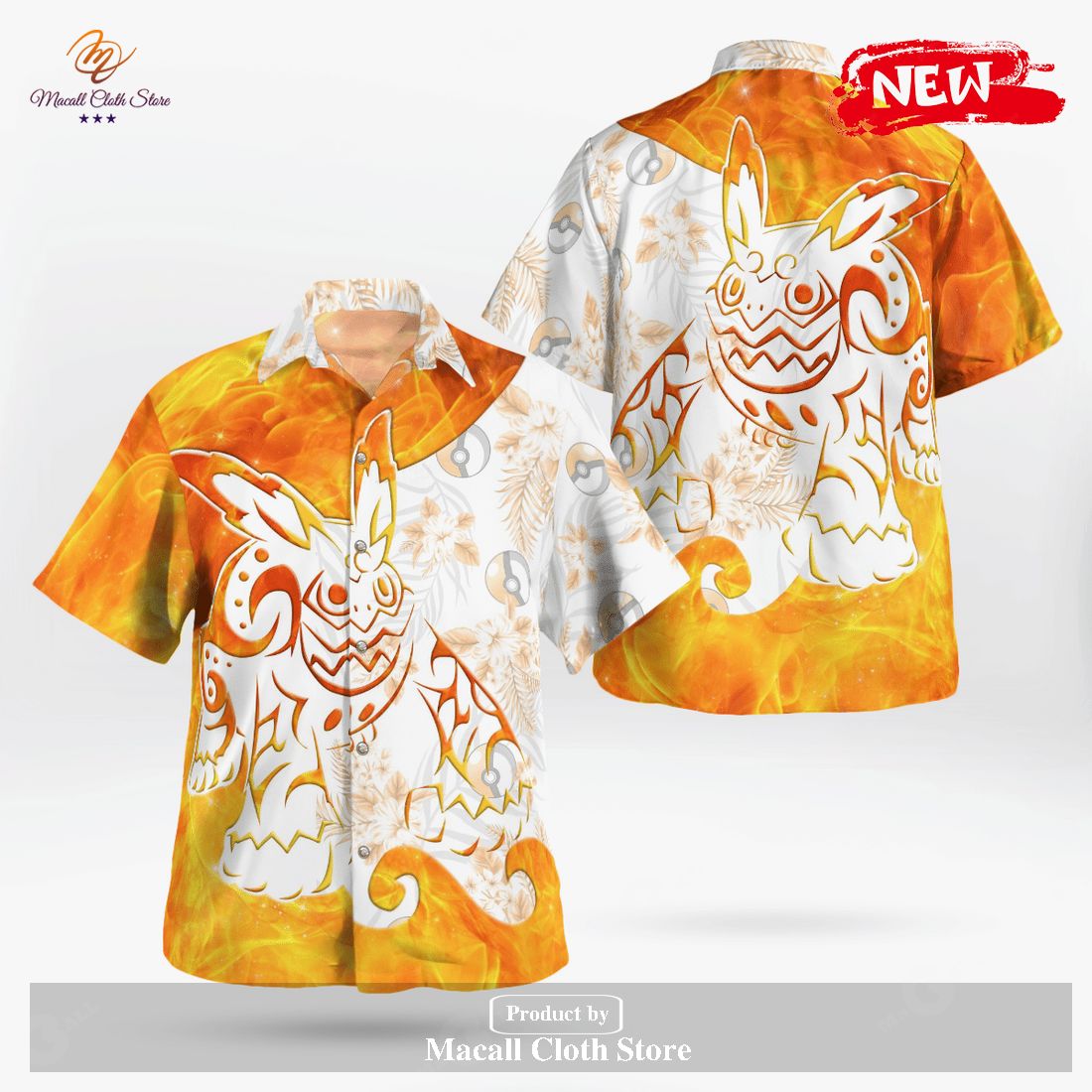Tribal Darmanitan Ver 2 Design Hawaiian Shirt and Short Tribal Darmanitan Ver 2 Design Hawaiian Shirt and Short