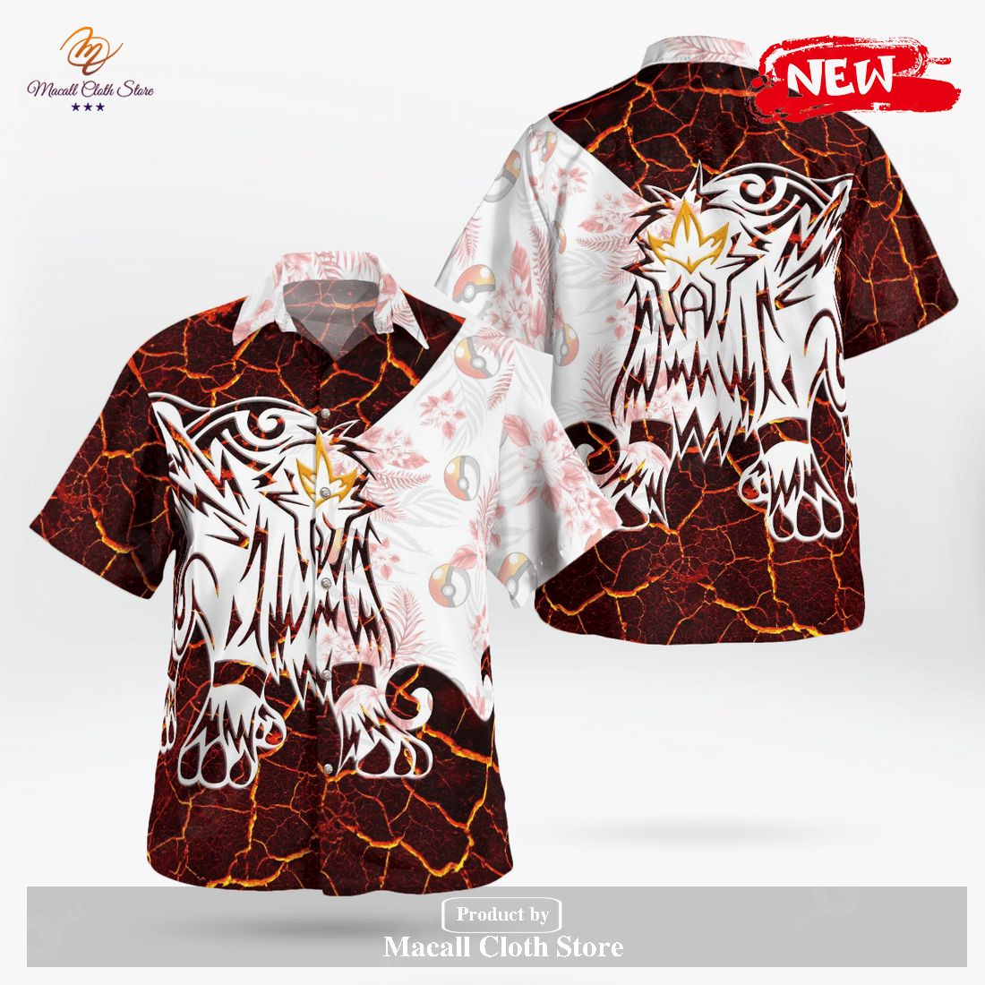 Tribal Entei Design Hawaiian Shirt and Short - Macall Cloth Store ...