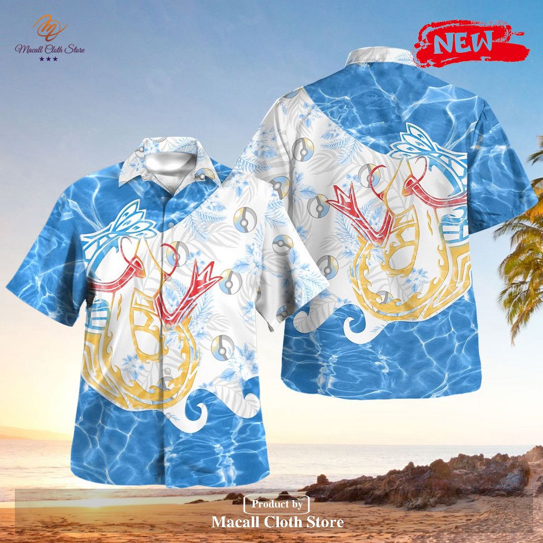 Tribal Milotic Design Hawaiian Shirt and Short Tribal Milotic Design Hawaiian Shirt and Short