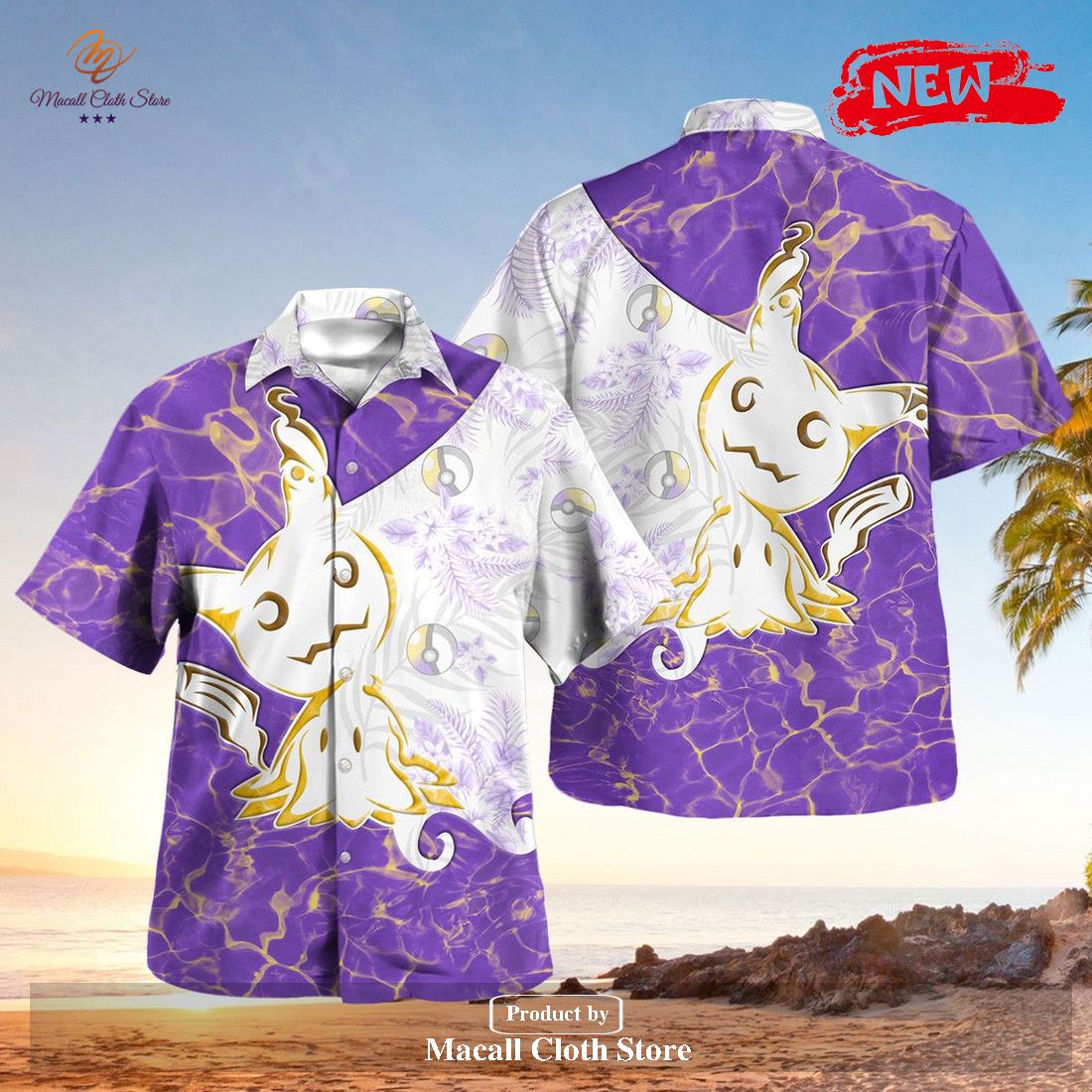 Tribal Mimikyu Design Hawaiian Shirt and Short