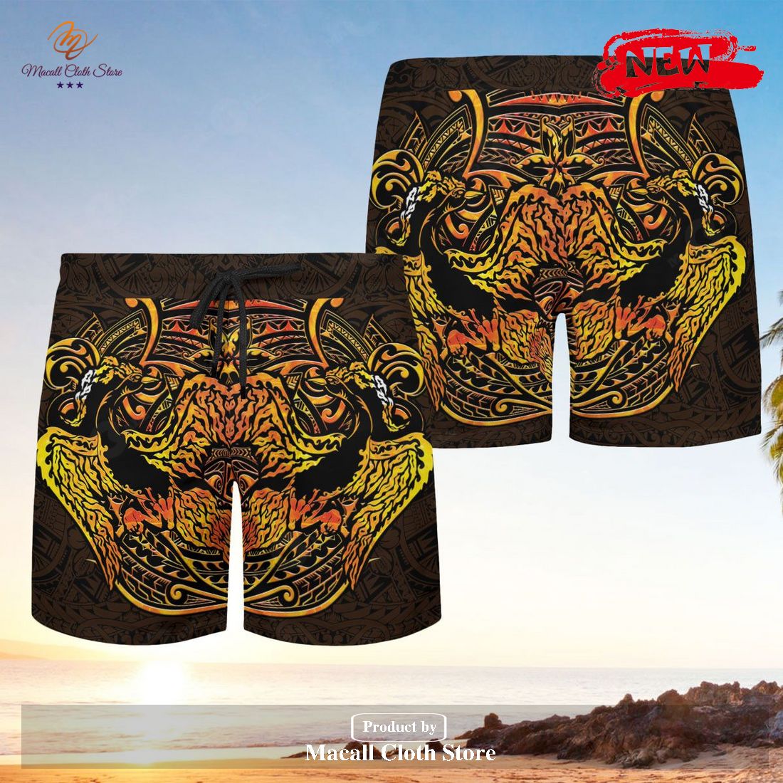 Tribal Scrafty Design Hawaiian Shirt and Short Tribal Scrafty Design Hawaiian Shirt and Short