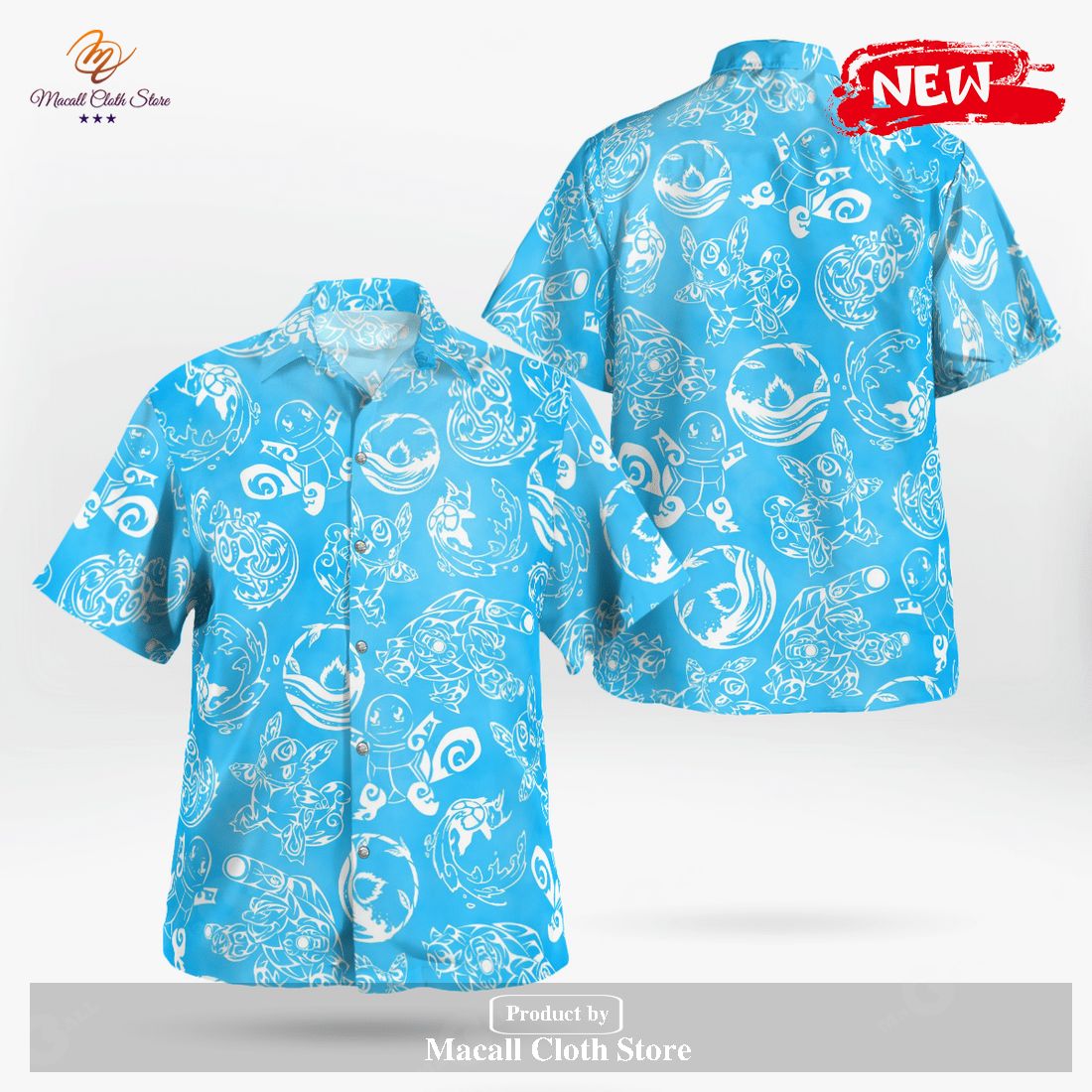 Tribal Squirtle Evolution Design Hawaiian Shirt and Short Tribal Squirtle Evolution Design Hawaiian Shirt and Short