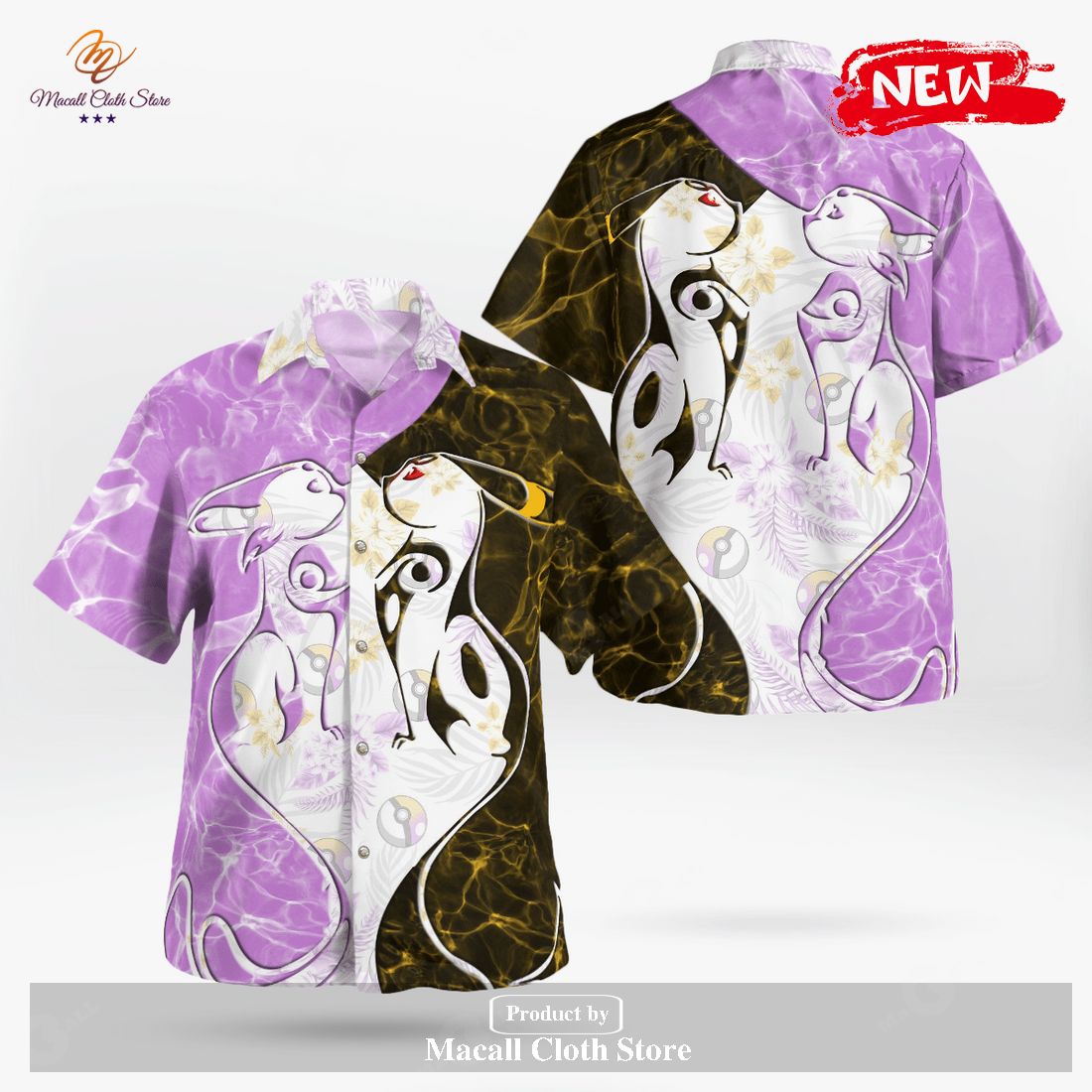 Tribal Umbreon And Shiny Umbreon Ver 2 Design Hawaiian Shirt and Short Tribal Umbreon And Shiny Umbreon Ver 2 Design Hawaiian Shirt and Short