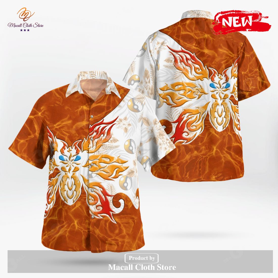 Tribal Volcarona Design Hawaiian Shirt and Short - Macall Cloth Store ...