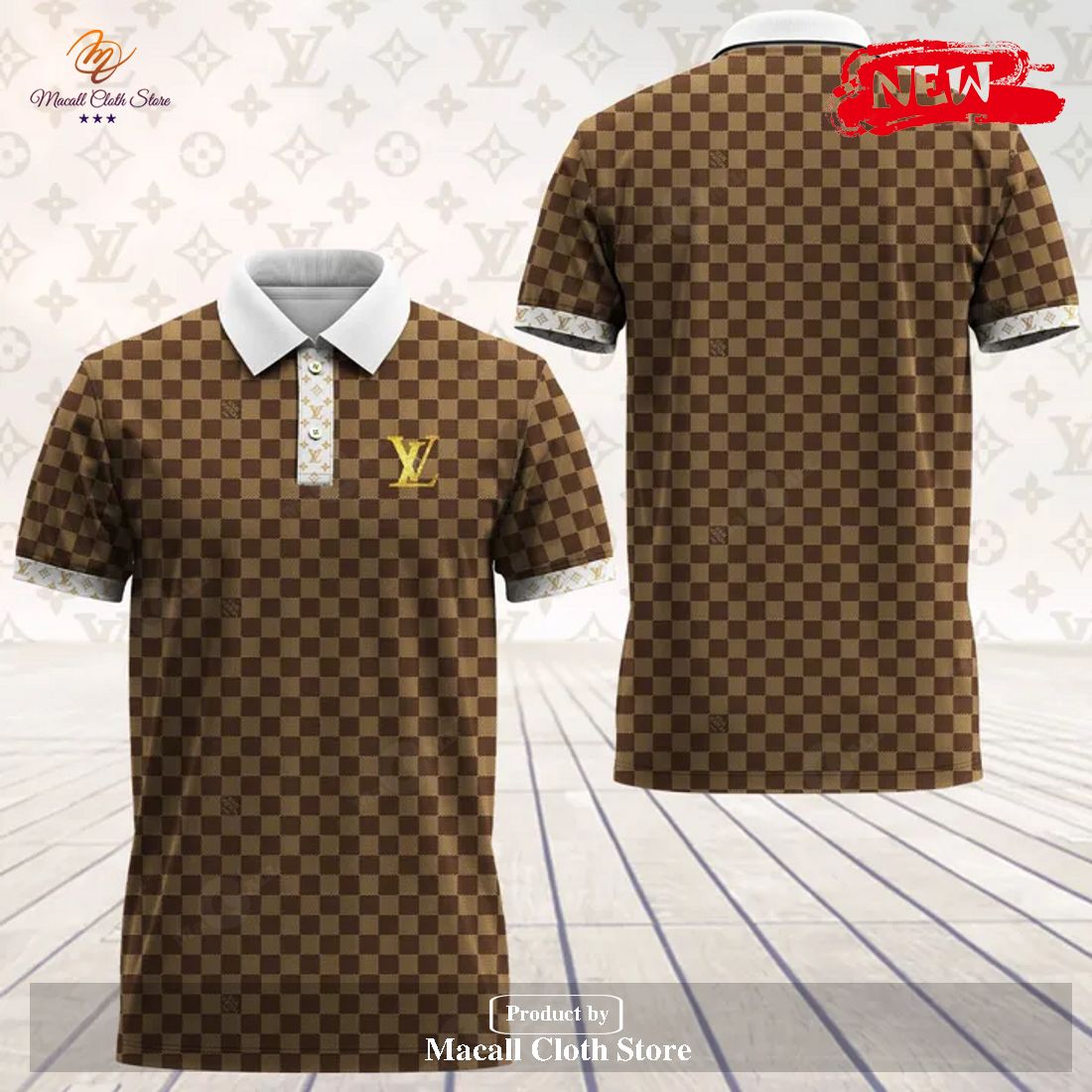 Brown Louis Vuitton Special Design Shirt For Men Polo Shirt